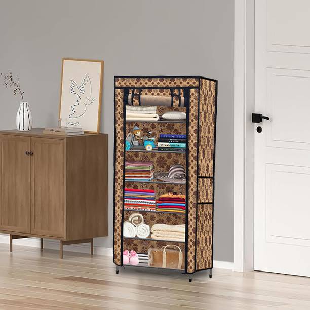 SANAMSTORE Modern Finish Metal Collapsible Wardrobe 6 Layer Easy to Assemble Carbon Steel Collapsible Wardrobe