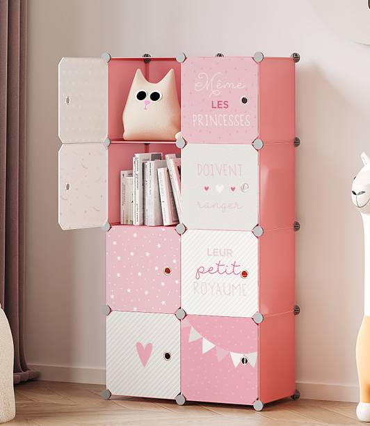 MEVIGO 8-Door 8-Shelf Plastic kids Collapsible Cupboard PC Collapsible Wardrobe