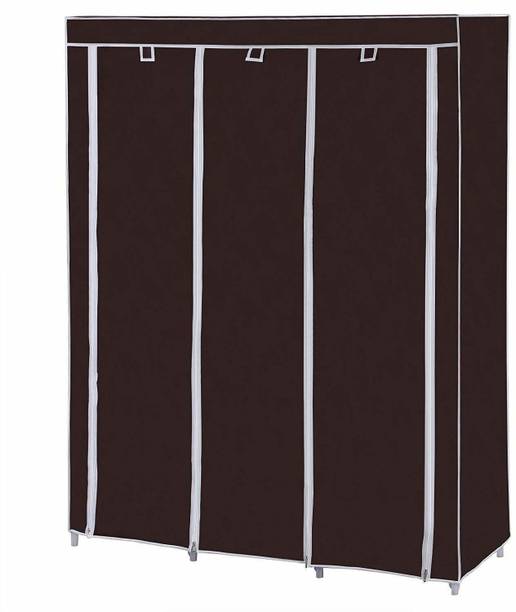 vipash Wardrobe Portable Foldable Closet for Clothes Almira, 2 Hanging Space, 8 Shelves Carbon Steel Collapsible Wardrobe