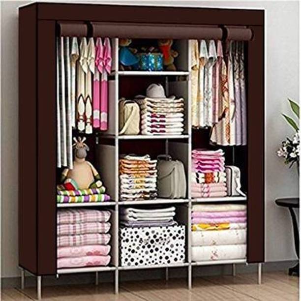 vipash Advance 6+2 Shelve Solid design Cover Portable Collapsible Wardrobe For Storage Carbon Steel Collapsible Wardrobe