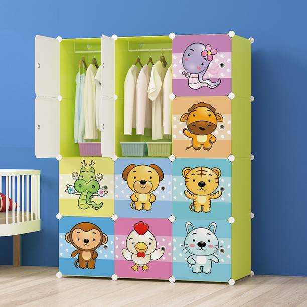 CREXOS Wardrobe for Kids Clothes Almirah Baby Storage Organizer Cupboard for Toys Books PP Collapsible Wardrobe