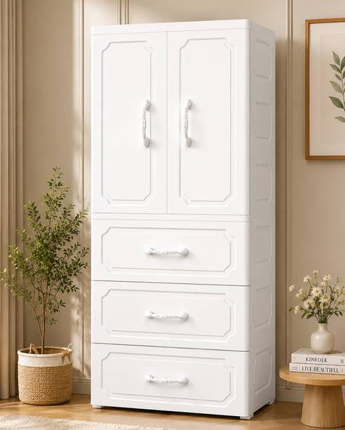 Sasimo 1-Wardrobe 5-Door 4-Shelf Plastic foldable Cupboard PC Collapsible Wardrobe