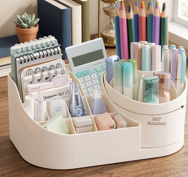 Sorath Smooth 360 Rotating small size make up brush organiser PVC Collapsible Wardrobe