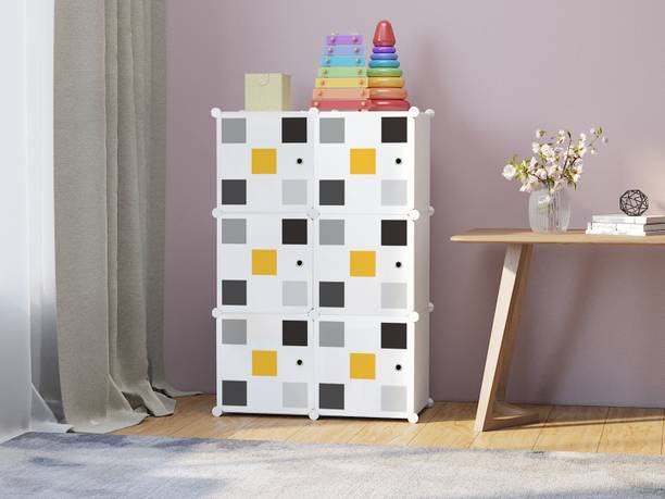 GIBI 6-Door 6-Shelf Plastic PC Collapsible Wardrobe