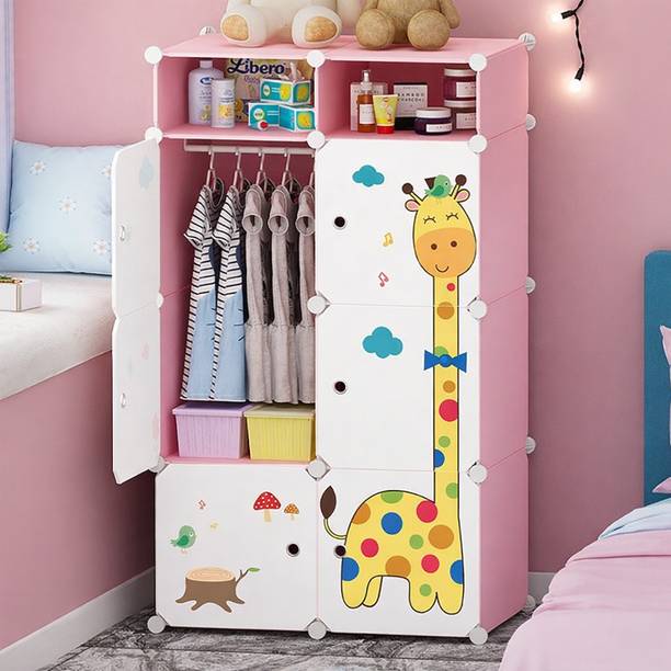 Sasimo 6-Door 8-Shelf Plastic kids Collapsible Cupboard PC Collapsible Wardrobe