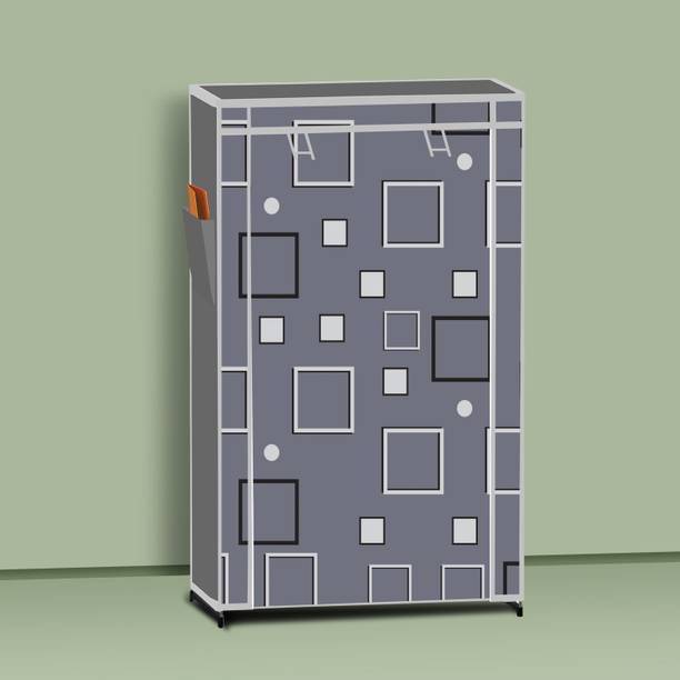 ZENVEXYO 5 Shelf Foldable Collapsible Wardrobe Storage Organizer Almirah Cloth Rack Micro Fiber Collapsible Wardrobe