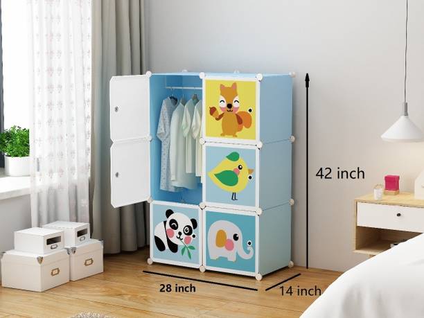 UTILLO 6 door blue PP Collapsible Wardrobe