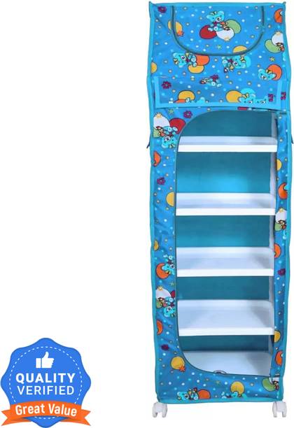 DIEKUCHE 1 Door 6 Shelf Open Plastic PP Collapsible Wardrobe
