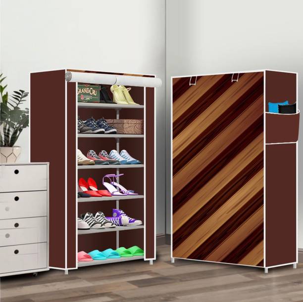 SHOEVAULT 14 NUMBER BROWN PVC Collapsible Wardrobe