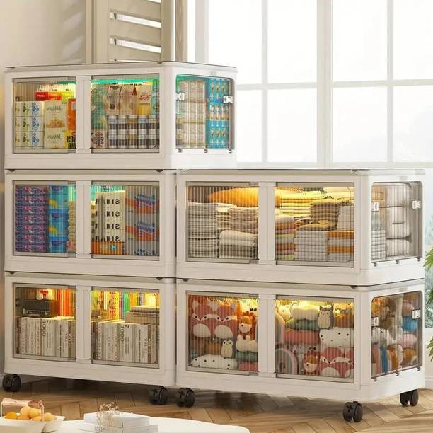 Evrum 5-Shelf Plastic Collapsible Cupboard PC Collapsible Wardrobe