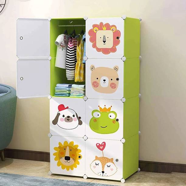 Sasimo 8-Door 8-Shelf Plastic kids Collapsible Cupboard PC Collapsible Wardrobe