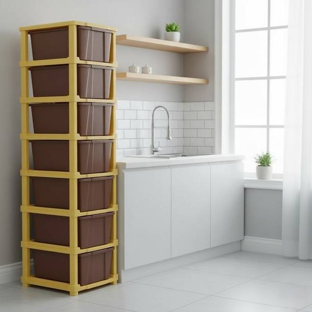 MAXTID Desktop Office Organizer Multi Layer Storage Drawer Unit Plastic Free Standing Cabinet