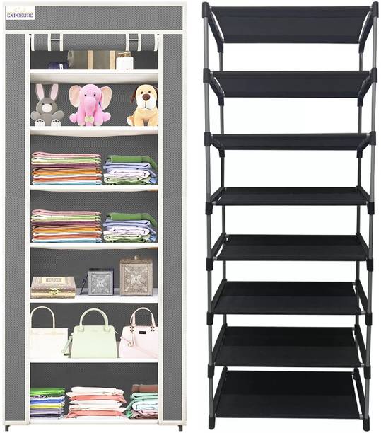 EXPOSURE Grey-7L-WARDROBE Carbon Steel Collapsible Wardrobe