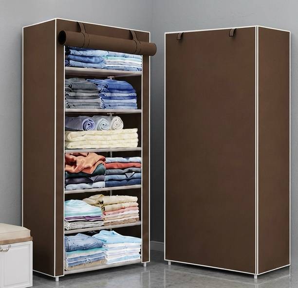 akstore shoe rack brown 6 liyar PP Collapsible Wardrobe