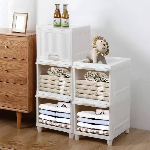 Lacossi Multipurpose Plastic Collapsible Cupboard Cloth stand Six Cabinet PC Collapsible Wardrobe