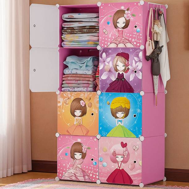 Sasimo 8-Door 8-Shelf Plastic kids Collapsible Cupboard PC Collapsible Wardrobe