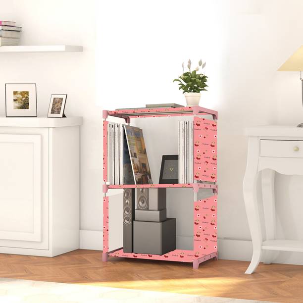 Scholars Multipurpose Collapsible Bookshelf 3 Racks Book Stand Almirah for Home & Kids Metal Open Book Shelf