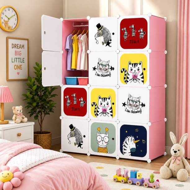 Hayosha 12-Door 12-Shelf Plastic kids & Adults Collapsible Cupboard PC Collapsible Wardrobe