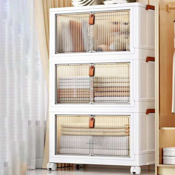 FORMONIX 3-Shelves Closet Organizers And Folding Storage Boxes PC Collapsible Wardrobe
