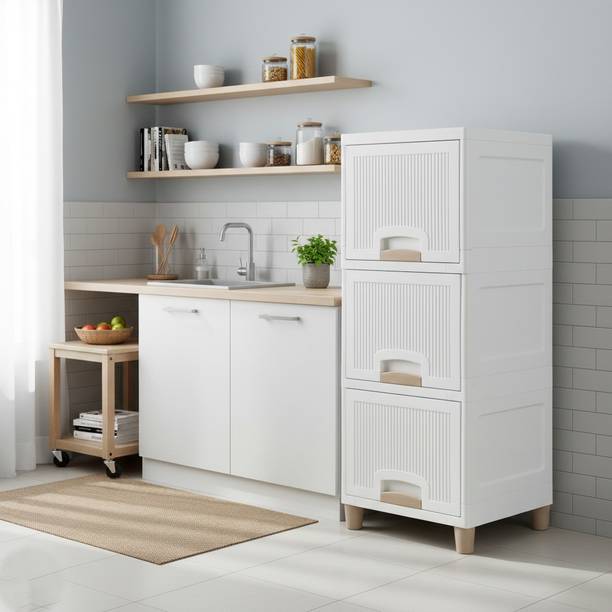 SUPTIKES Premium Vertical Desktop Storage Tower PP Collapsible Wardrobe