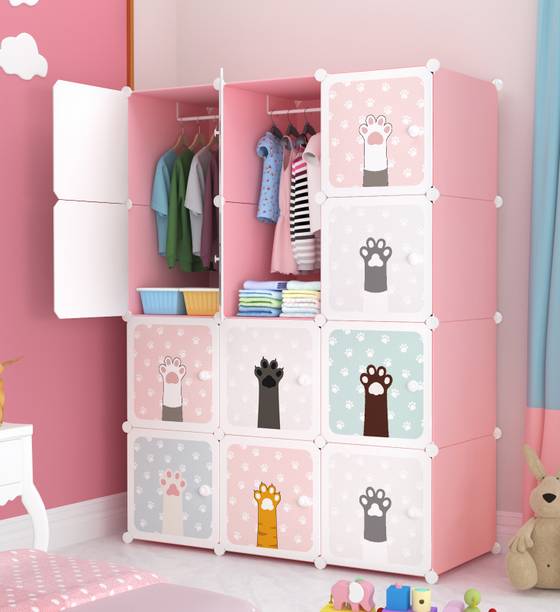 EXVITO 12-Door 12-Shelf Plastic almirah for kids, almirah of clothes ,cupboard clothes PC Collapsible Wardrobe