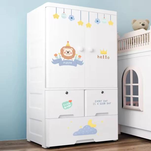 Sasimo 1-Wardrobe 3-Drawer 3-Shelf Plastic foldable Cupboard PC Collapsible Wardrobe