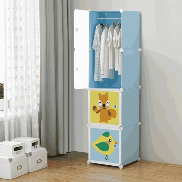 Flipkart Perfect Homes Studio 4 DOOR BLUE PP Collapsible Wardrobe