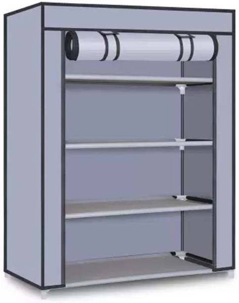 LAO 4 layer hard PVC pipe shoe rack Carbon Steel Collapsible Wardrobe