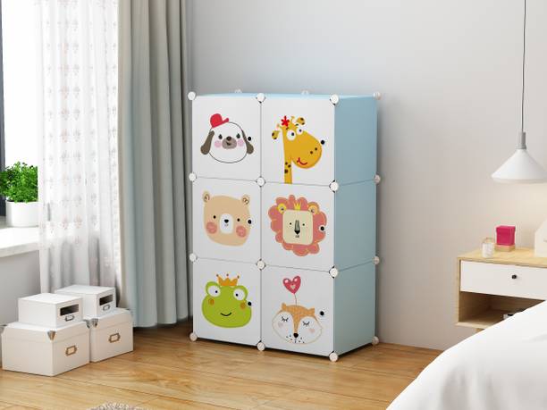 GIBI 6-Door 6-Shelf Plastic PC Collapsible Wardrobe