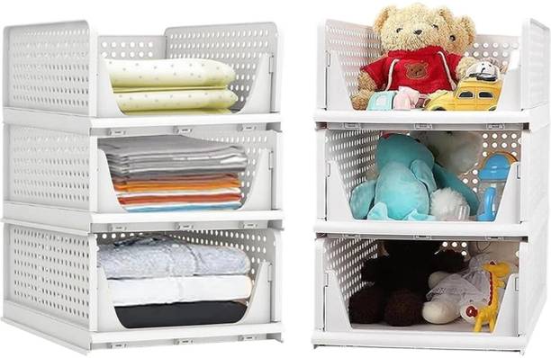 Aditya Polymers Aditya Polymers Wardrobe Organizer Foldable and Stackable- 6 Pcs Pack (large) PP Collapsible Wardrobe