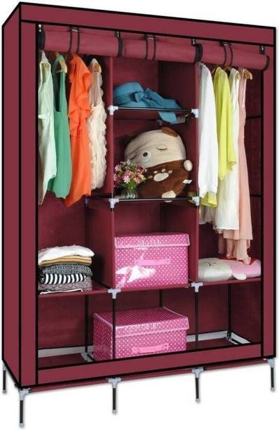 vipash Advance 8 Shelves Portable Wardrobe Carbon Steel Collapsible Wardrobe