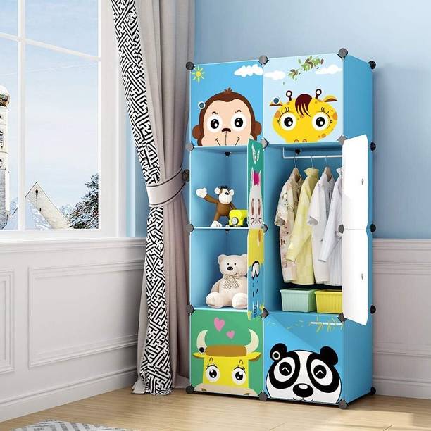 Etoly 8-Door 8-Shelf Plastic kids Collapsible Cupboard Cloth stand clothes rack PC Collapsible Wardrobe