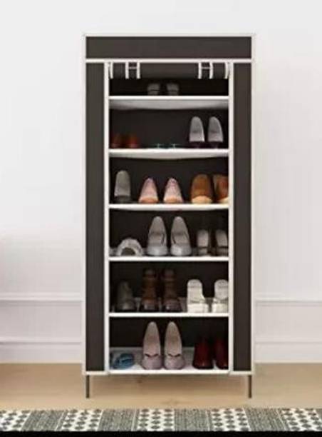 SHYAM JI 24 pair shoe and cloth organizer 6 layer of cupboard Carbon Steel Collapsible Wardrobe