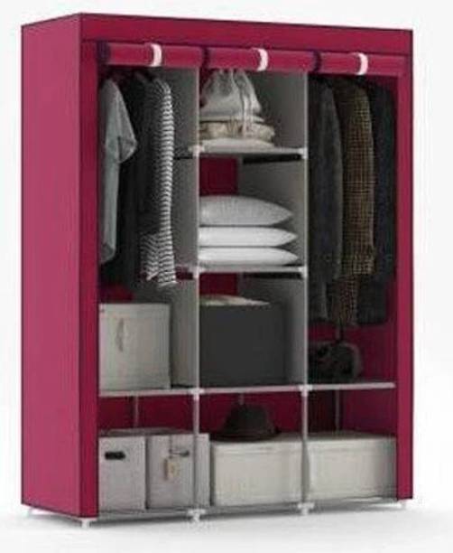 vipash 3-Door Foldable Wardrobe,8 Racks PP Collapsible Wardrobe