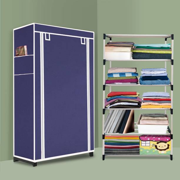 THE REAL ARV 5 Layer Fabric Wardrobe PVC Collapsible Wardrobe