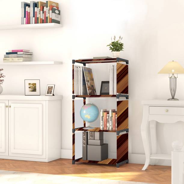 TRILLLIUM Bedroom – 4 Shelf Foldable Almirah, Portable Clothes Storage Rack for Home Carbon Steel Collapsible Wardrobe