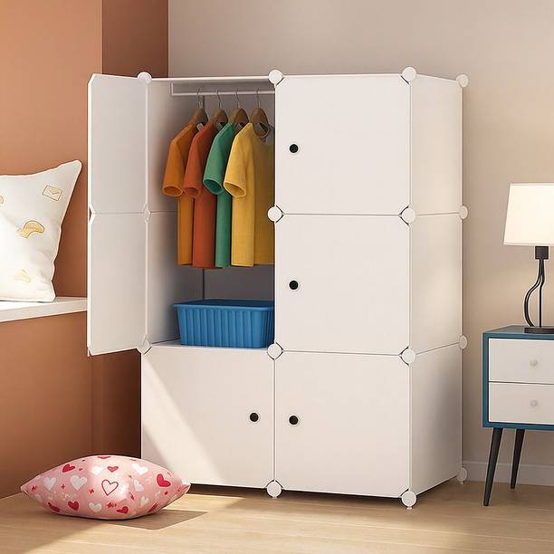 Sasimo 6-Door 6-Shelf Plastic kids Collapsible Cupboard PC Collapsible Wardrobe