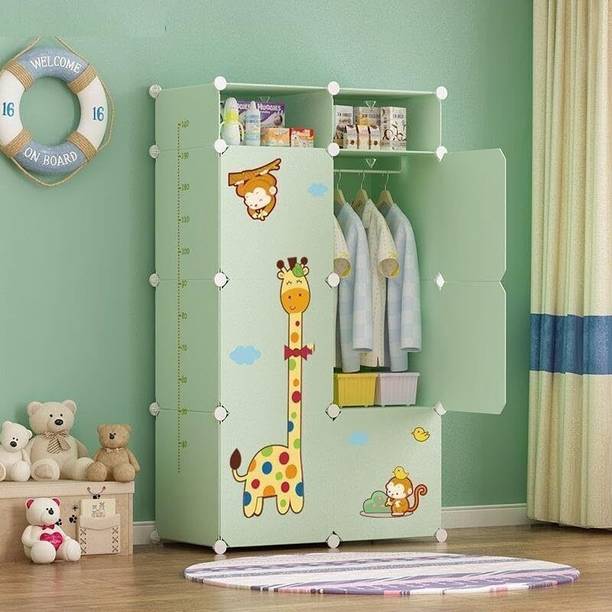 LUHI 6-Door 8-Shelf Plastic almirah for kids, almirah of clothes ,cupboard PC Collapsible Wardrobe