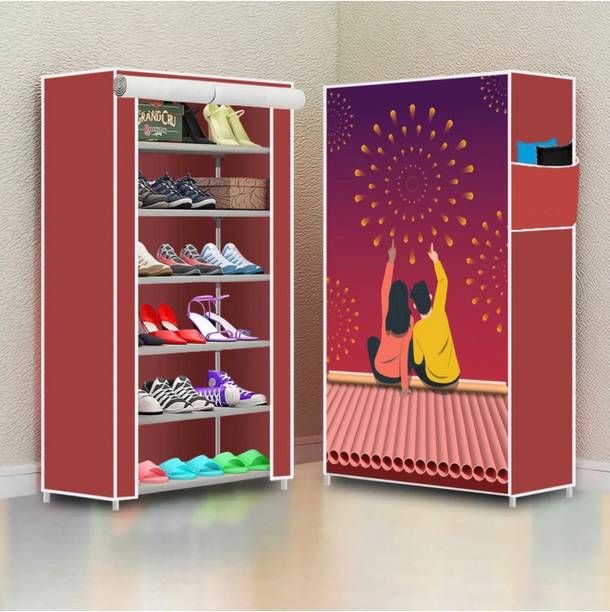 SHOEVAULT DIWALI PRINT PVC Collapsible Wardrobe