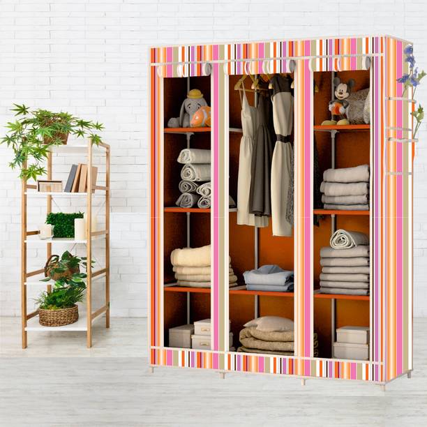 SPIRITED 10 Shelf Digital Print Carbon Steel Collapsible Wardrobe