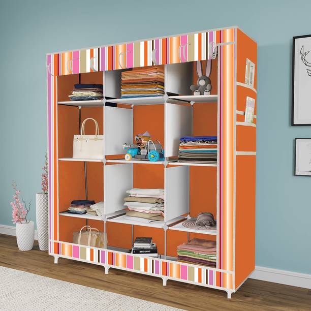 SB07 3 Door 12 Layer Digital Print Carbon Steel Collapsible Wardrobe