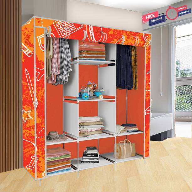 Zooper 3 Door 8 Layer India's 1st Digital Print Carbon Steel Collapsible Wardrobe