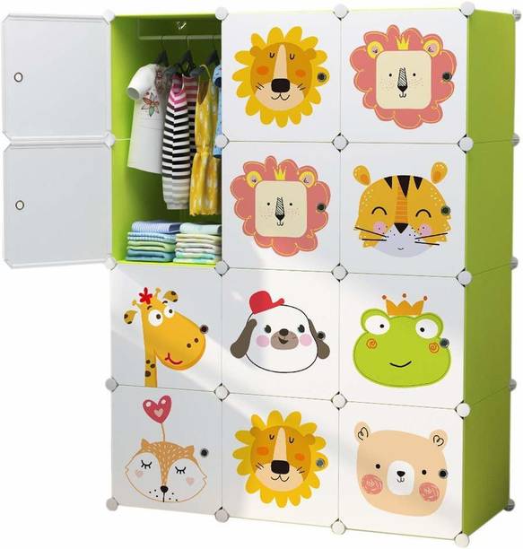 BUCKETLIST Cube Portable & Foldable Closet Kid's Wardrobe Cupboard for bedroom PP Collapsible Wardrobe