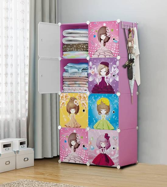 Sasimo 8-Door 8-Shelf Plastic kids Collapsible Cupboard PC Collapsible Wardrobe