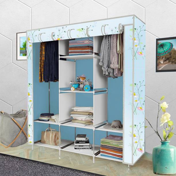 KushHome C1 Printed Wardrobe Carbon Steel Collapsible Wardrobe