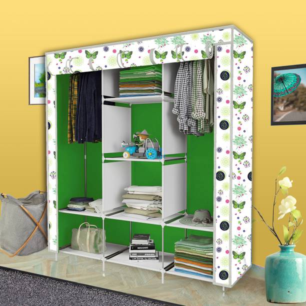 KushHome C1 Printed Wardrobe Carbon Steel Collapsible Wardrobe