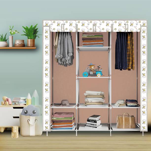 Outpack Bedroom – Carbon Steen Foldable Clothes Organizer, 8 Layer Portable Wardrobe Carbon Steel Collapsible Wardrobe