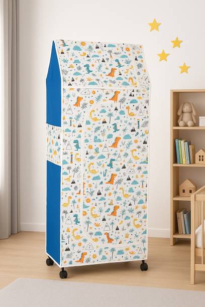 DIEKUCHE 1 Door 6 Shelf Open Plastic Kids Wardrobe Almirah PP Collapsible Wardrobe