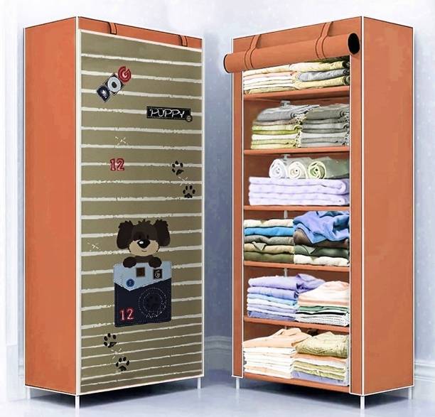 SAIWAY CUTE PUPPY PRINT Carbon Steel Collapsible Wardrobe