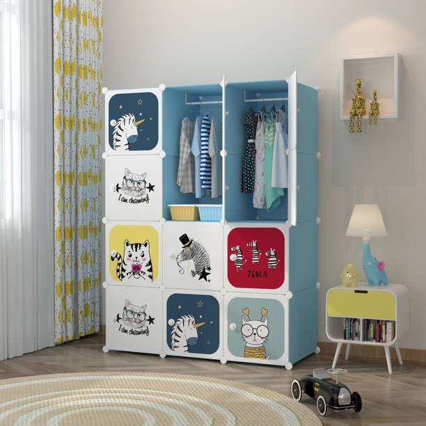 ZIVETY 12-Shelf 12 Door almirah of clothes, cupboard clothes , wardrobe plastic almirah PP Collapsible Wardrobe